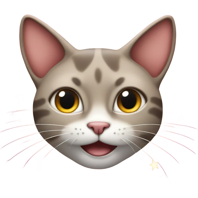 The cat emoji "😺" merged with "🤩" the star eyes emoji