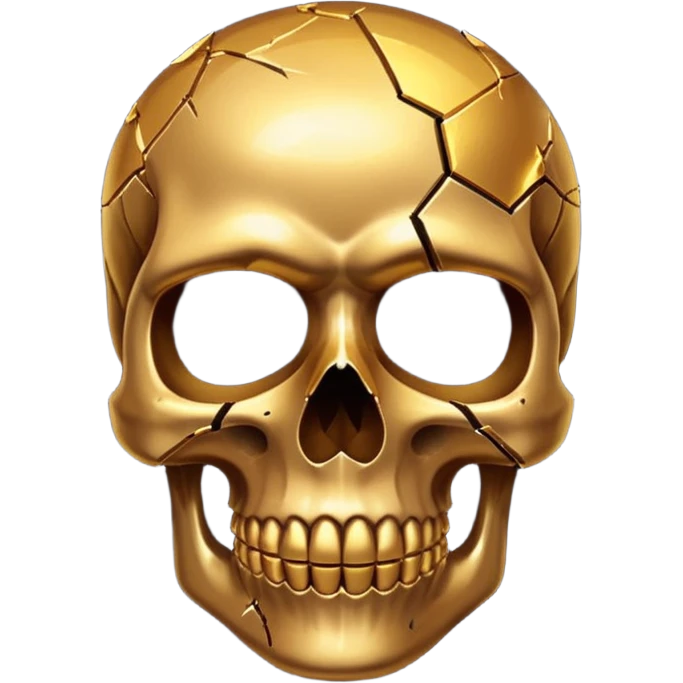 broken gold skull emoji