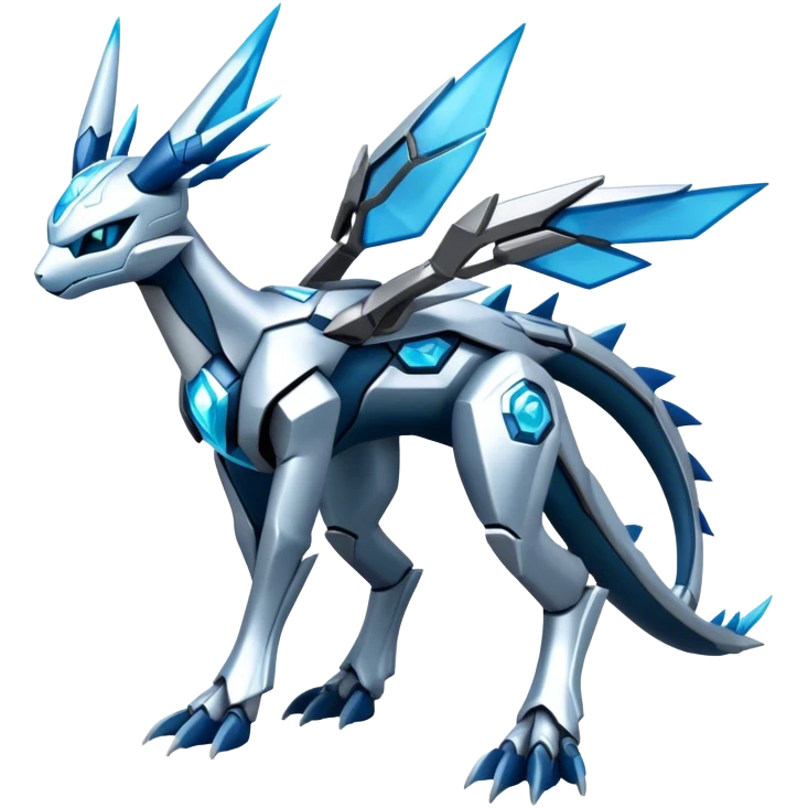 Cyborg-Kyurem-Glaceon-dialga-hybrid, full body emoji