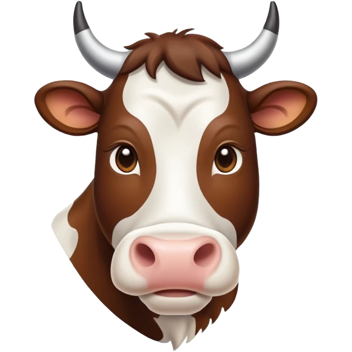 cinematic-noble-brown-and-white-cow-portrait-emoji,-poised-and-regal,-with-a-large,-sturdy-build-and-a-beautifully-patterned-hide-of-rich-brown-accented-by-crisp-white-patches,-deep-set-soulful-brown-eyes,-simplified-yet-sharp-and-sophisticated emoji