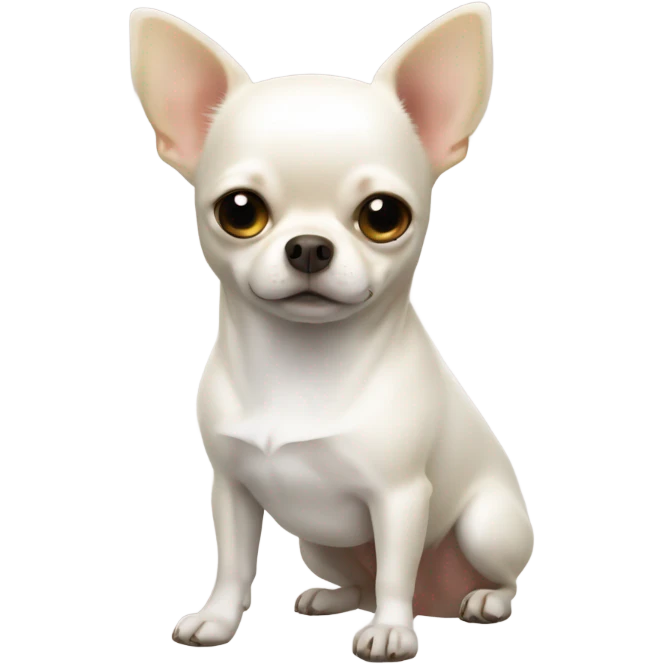 White chihuahua with fat body emoji