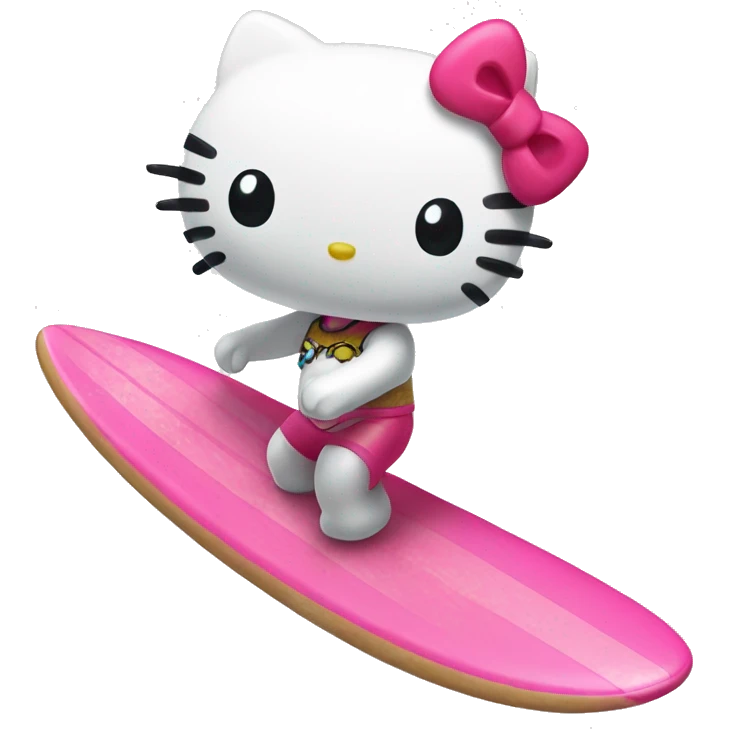 Hello kitty surf emoji
