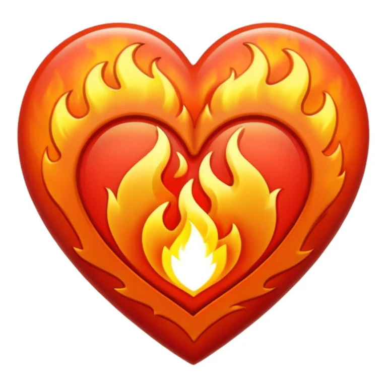fire themed heart emoji