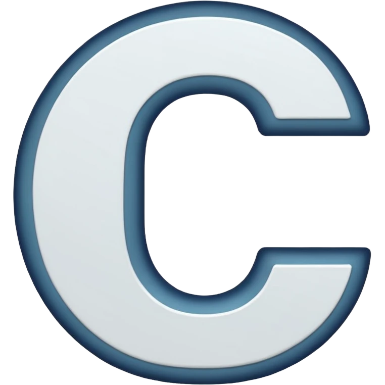 A white letter C with black background emoji