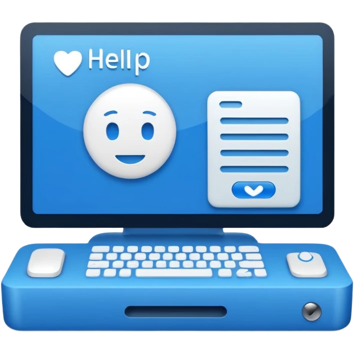 a desktop interface of help desk emoji
