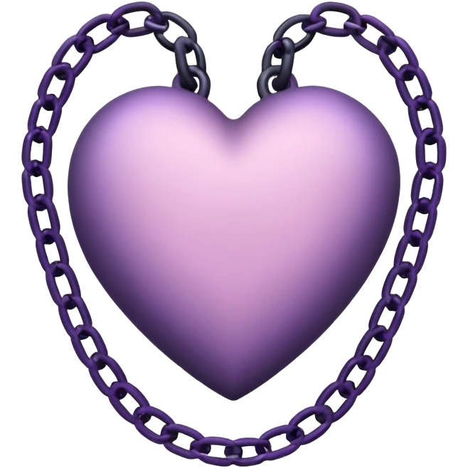 pastel goth black heart with chains emoji