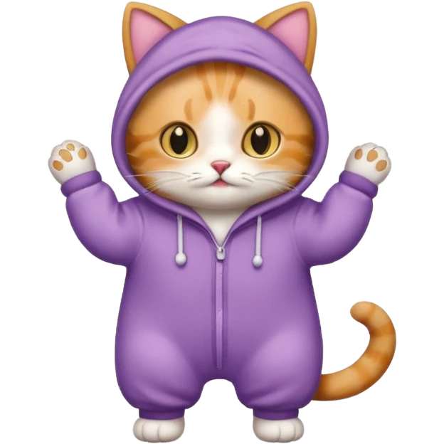 cat wearing a onesie emoji