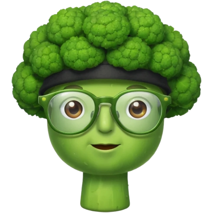 brocoli with glasses and hat emoji