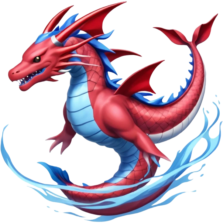 Gyarados-Suicune-Kyogre-fusion, full body emoji