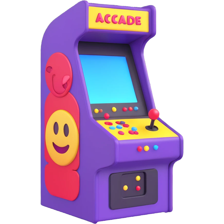 arcade machine, 3D emoji style, soft shading, lively and expressive, suitable for app icon emoji