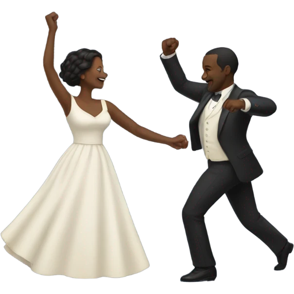 Black man and wife dance. emoji