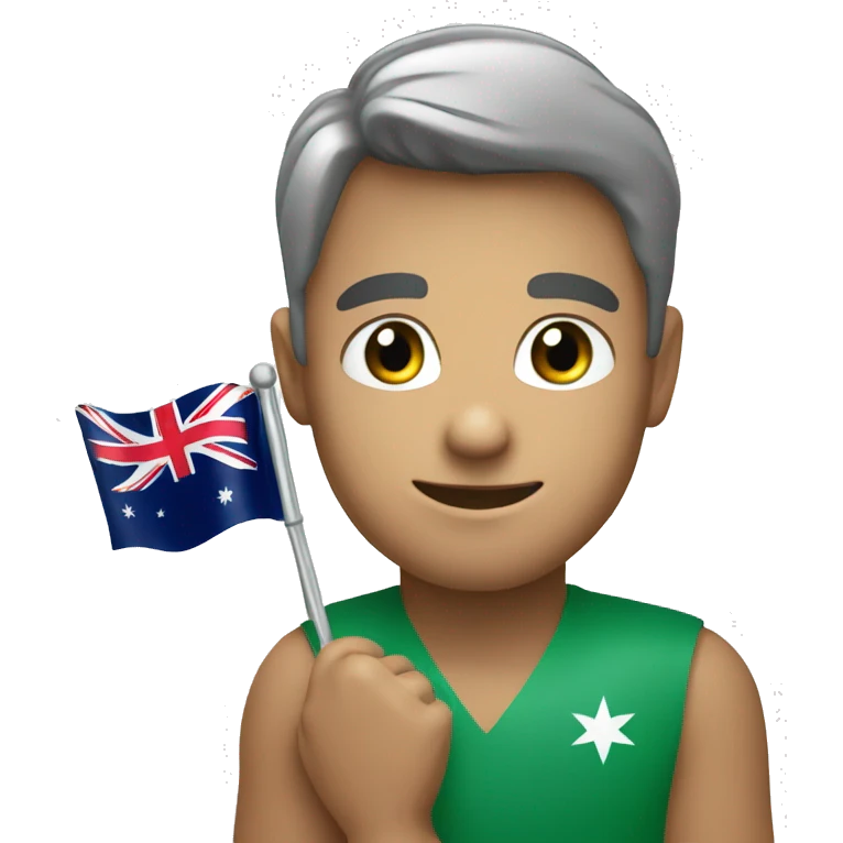 a person holding in hands diamond in australian flag color emoji