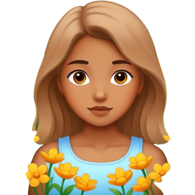 girl in Spring flowes emoji