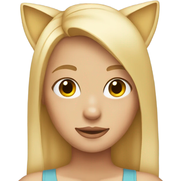 blonde girl with cat ears emoji