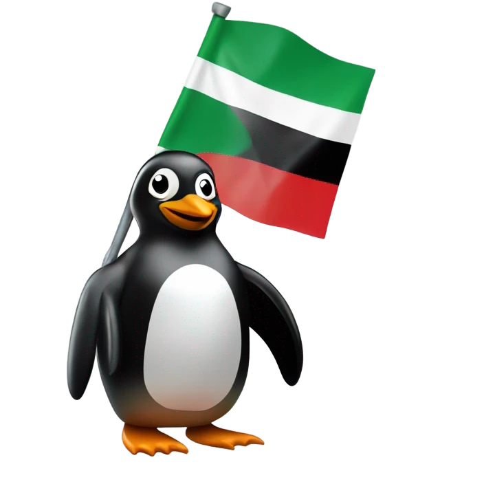 A penguin waving an Palestina flag emoji