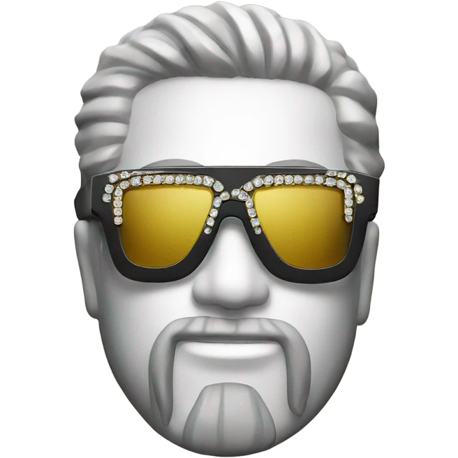 man with sunglasses with money bling bling emoji