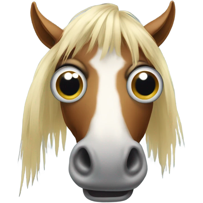 Horse with googling eyes emoji