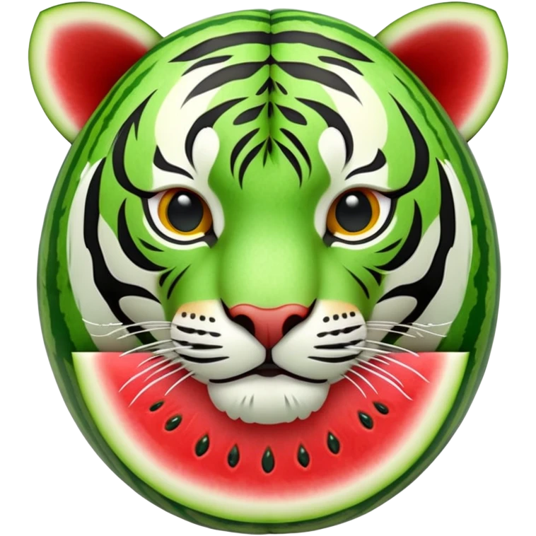 watermelon carved into tiger shape emoji