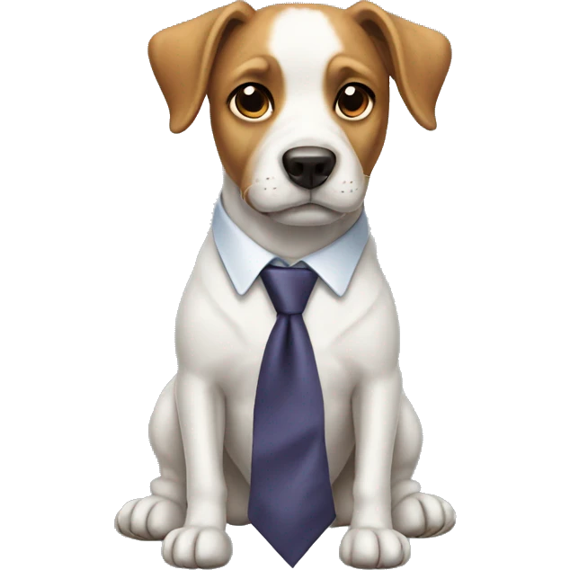 Dog with tie  emoji