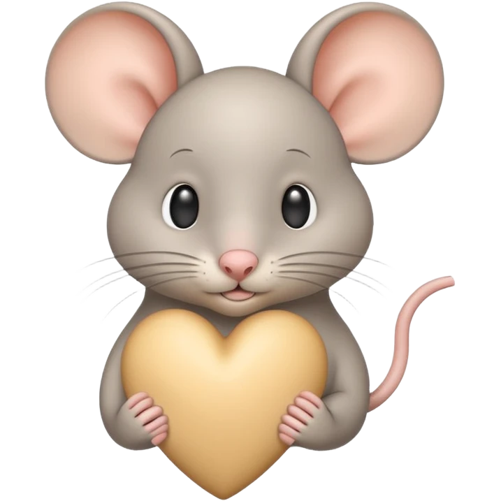 beige heart with mouse emoji