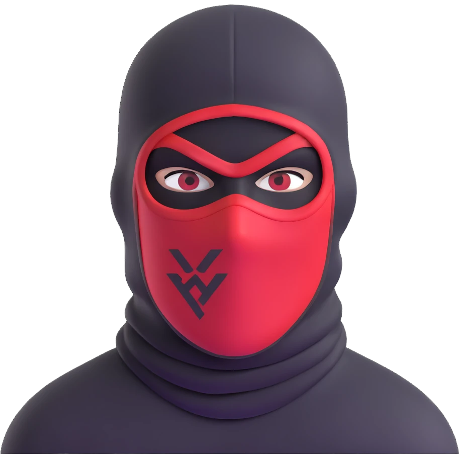 menacing robber with black and red balaclava emoji