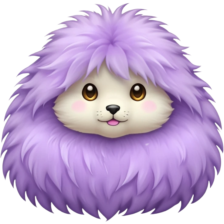 super realistic light purple fur top isolated emoji