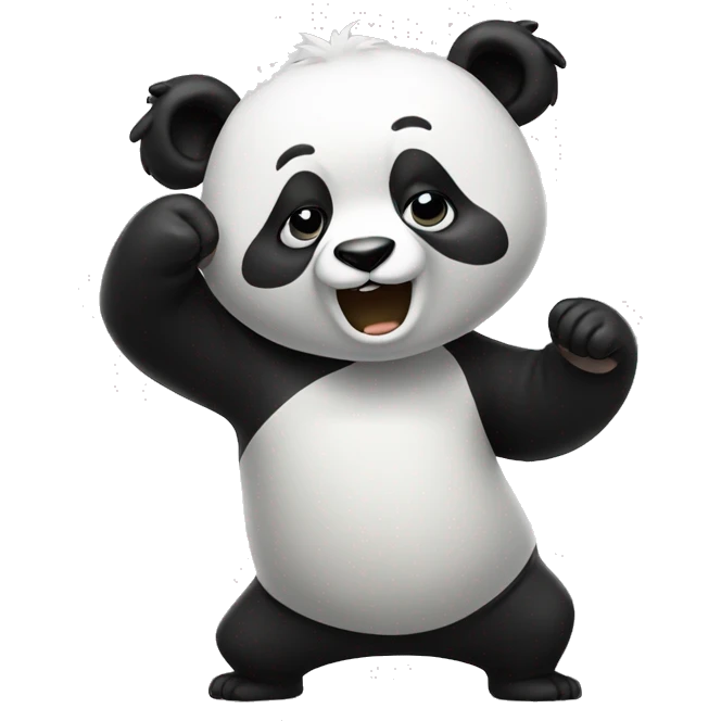Panda doing the dab emoji