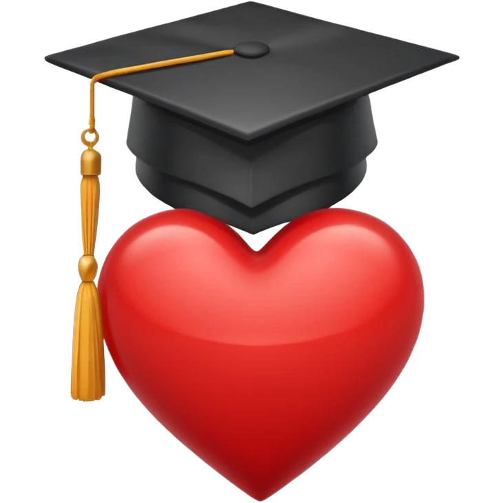 heart with a graduation cap motif emoji