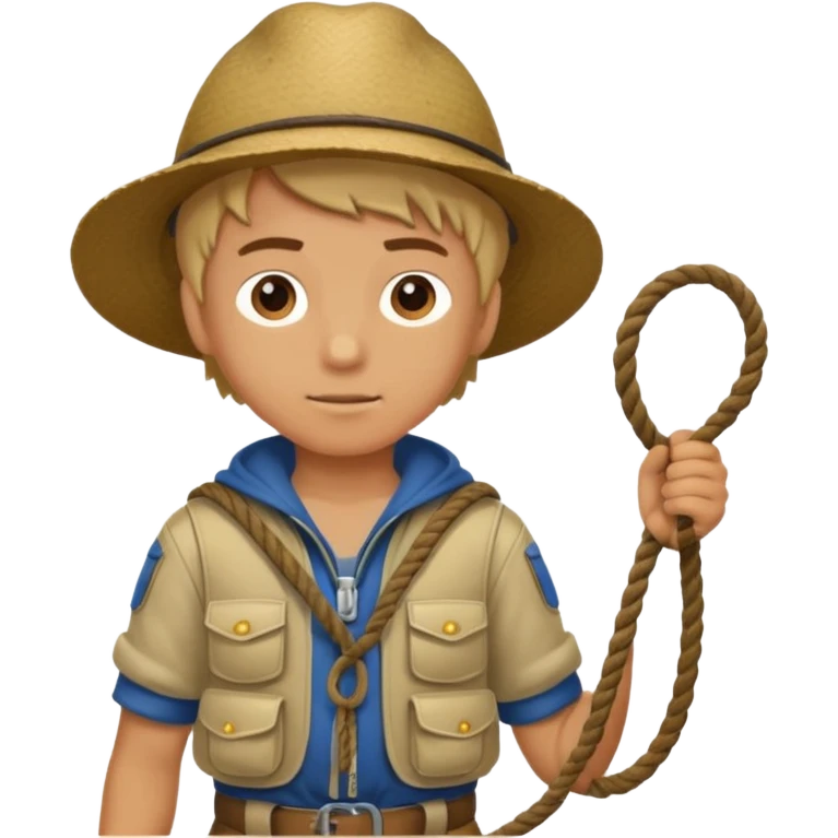 Boy with rope,Jungle Explorers. emoji