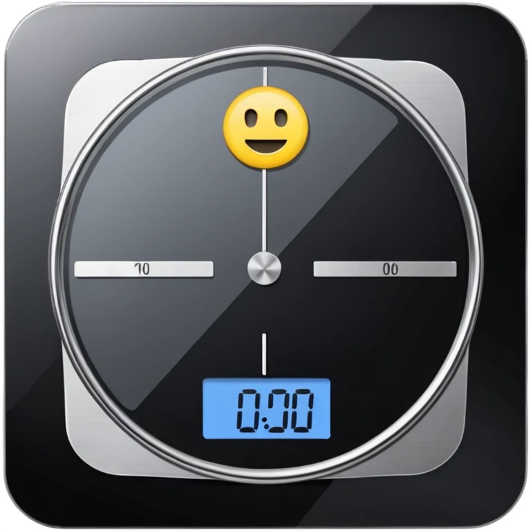 Digital weight scale with 0:00 on it emoji