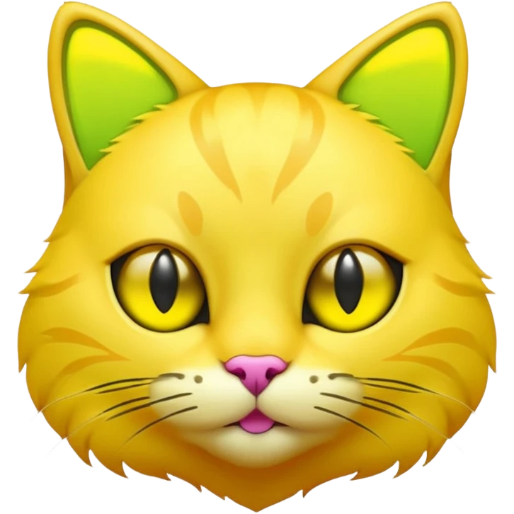 neon yellow cat emoji