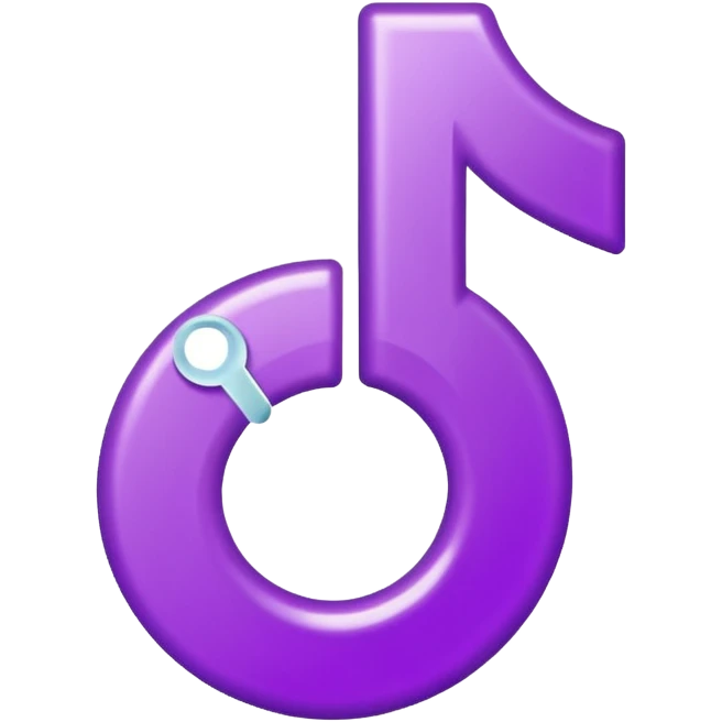 Purple and Cian Symbol of TikTok app emoji