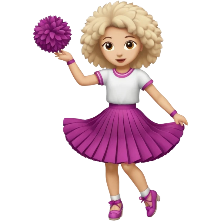turtle girl dancing with skirt holding   pompom emoji