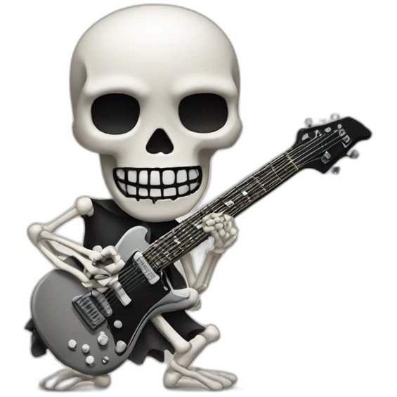 skeleton play electric guitar emoji