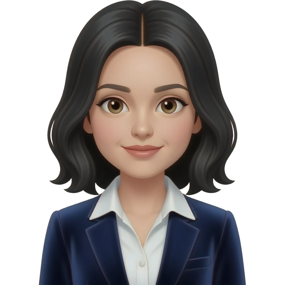 Women wearing velvet blazer with mid parting black hair emoji