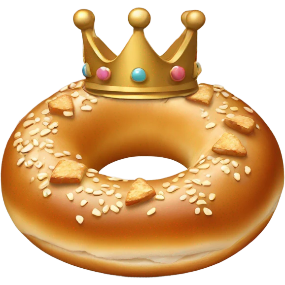 Bagel with a crown on its head  emoji