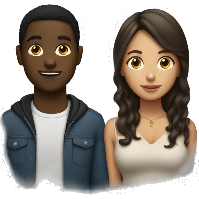 black boy and brunette latina girl  emoji