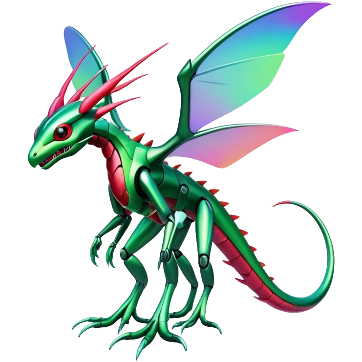  exotic colorful futuristic modern cyber-Flygon-Fakémon-Digimon-Trico-Vernid-creature emoji