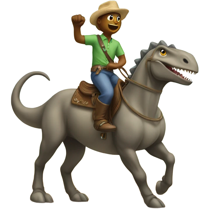 dinosoar riding a horse emoji