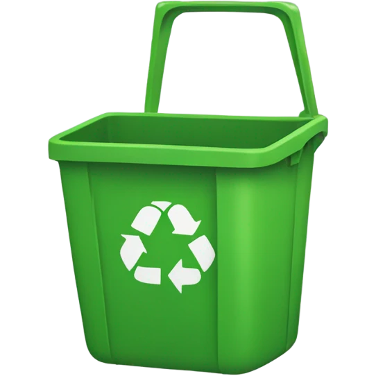 un bote de reciclaje de color verde emoji
