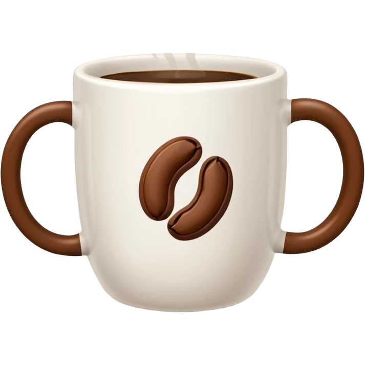 Coffee Mug with coffee bean symbol emoji