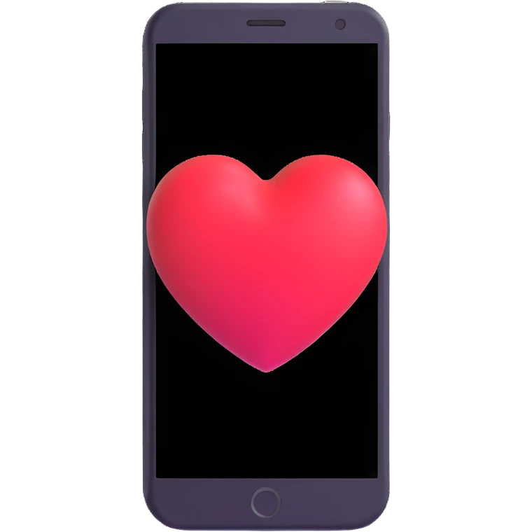 smartphone with a big heart emoji