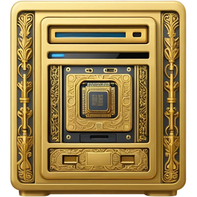 direct frontview golden ancient computer server emoji