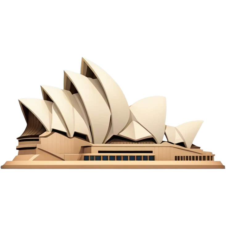 Cinematic Realistic Sydney Opera House Landmark Emoji, depicted with its iconic sail‚Äêlike design set against a clear blue sky, rendered with crisp architectural detail and dynamic lighting. emoji