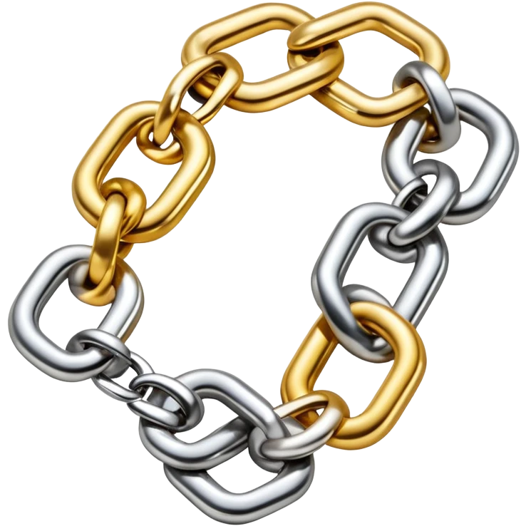 Two interlocking chain links, one gold and one silver, representing the connection and stacking of habits emoji