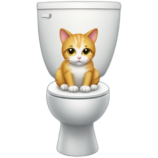 cat sit on toilet emoji