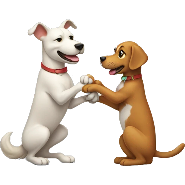 dog and cat shaking hands emoji