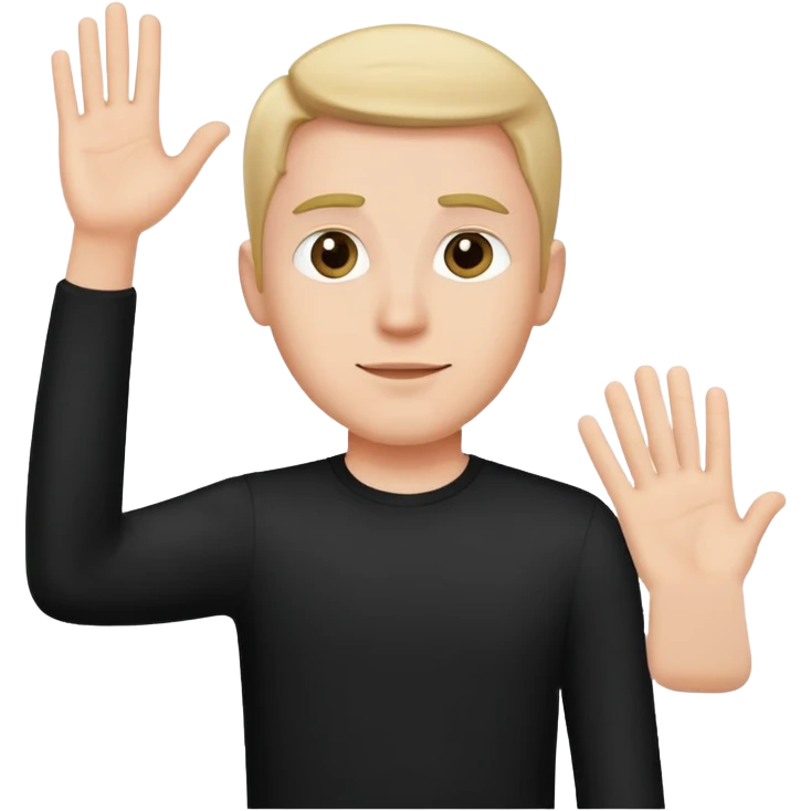 This emoji : 🙋🏼‍♂️ but the shirt need to be black  emoji