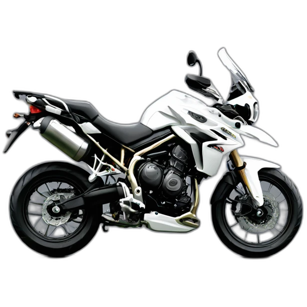 Triumph tiger 800 xcx white with case emoji