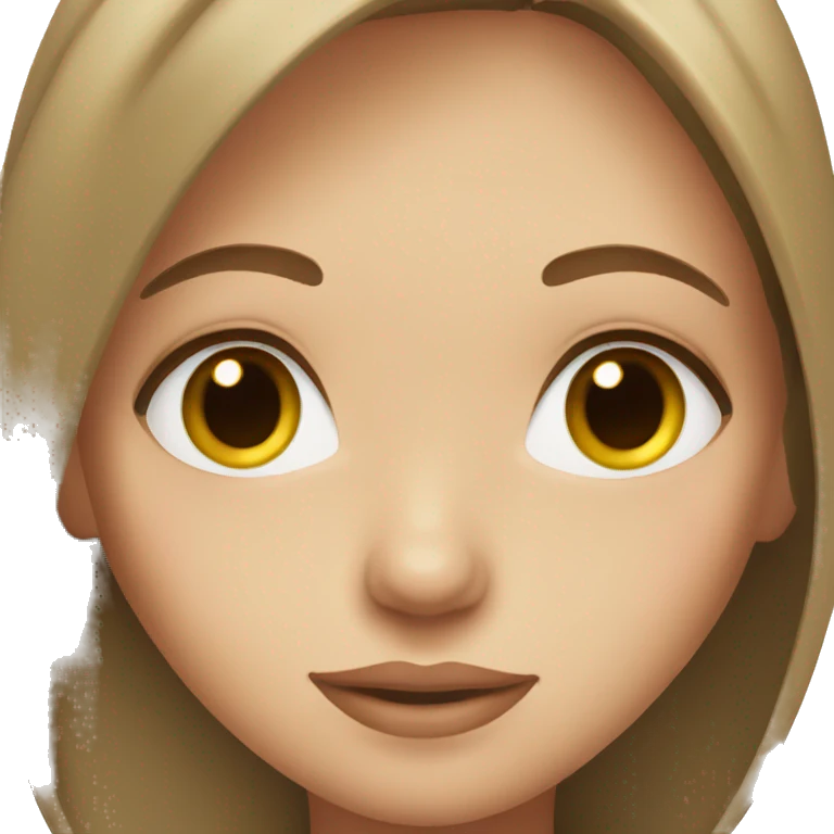 beautiful girl green eyes straight light brown hair emoji